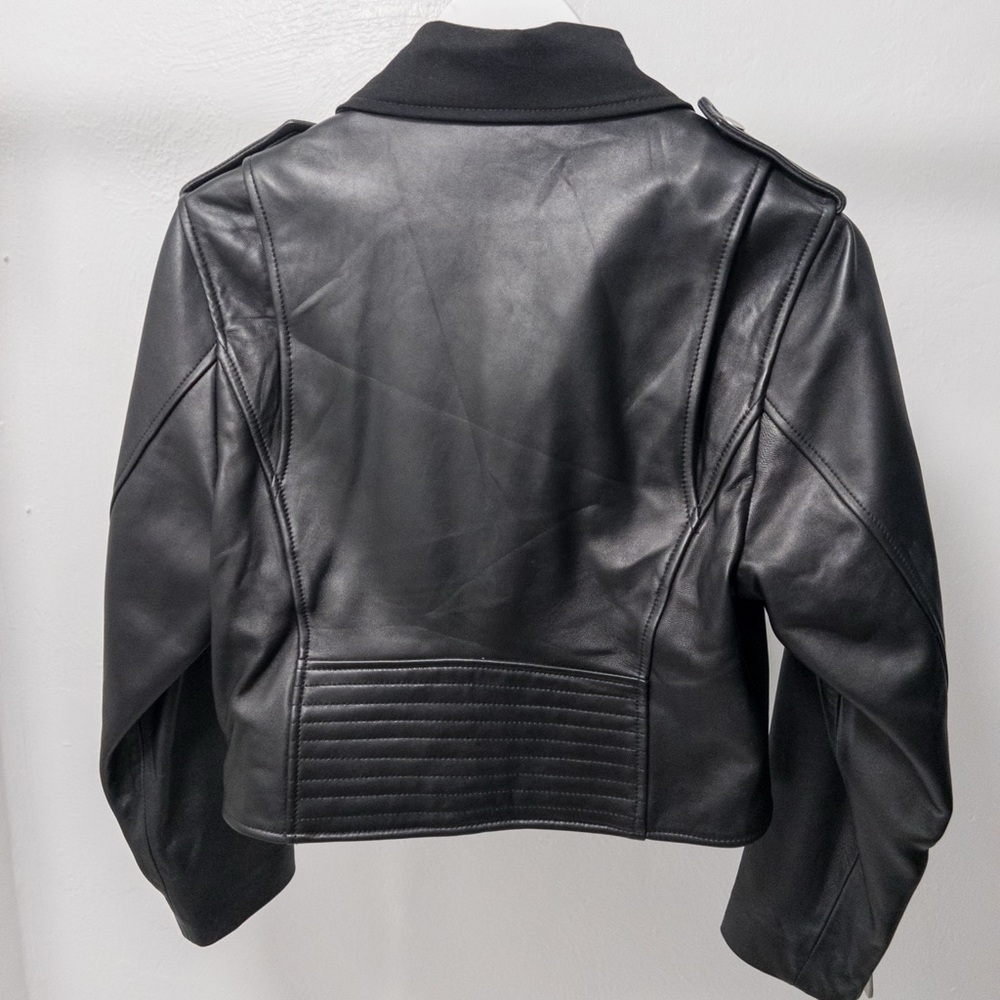 BCBGMaxAzria Black Leather Moto Jacket - Picture 4 of 12